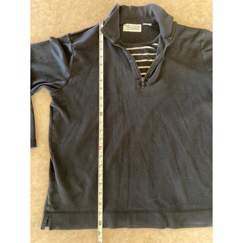 Vintage Shenanigans Women's Medium Black Mock Turtleneck Zip Neckline Top Shirt